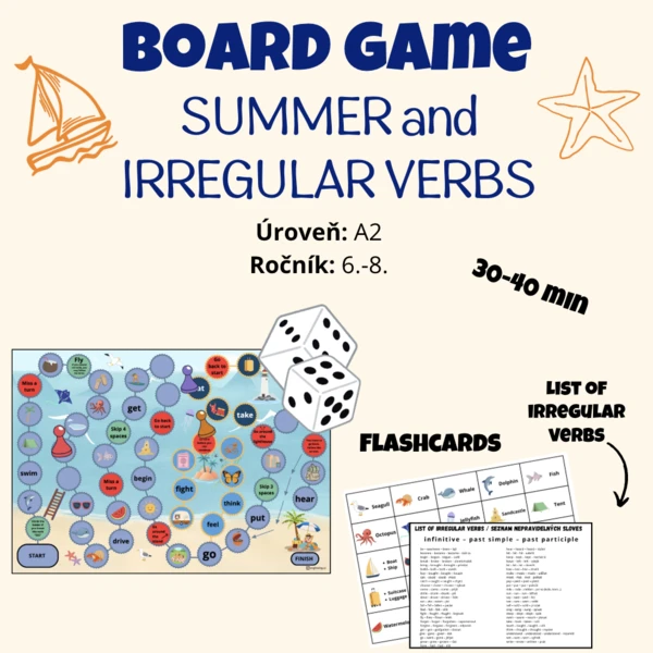 Board game - Summer and Irregular verbs 1