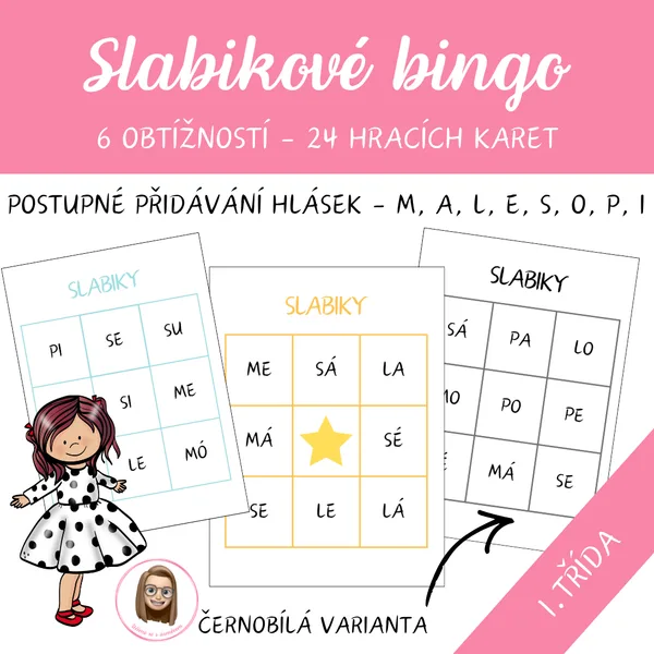 ŽIVÁ ABECEDA - slabikové bingo 1