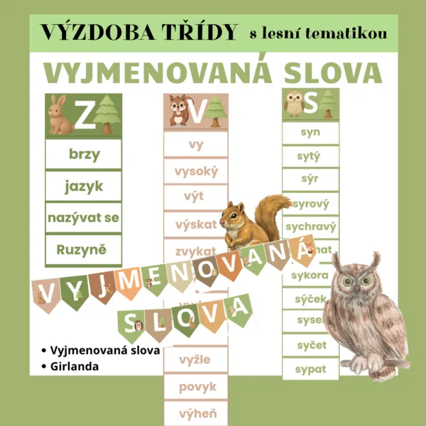 VYJMENOVANÁ SLOVA S LESNÍ TEMATIKOU 1