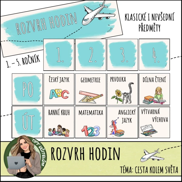 Rozvrh hodin - téma cestování 1