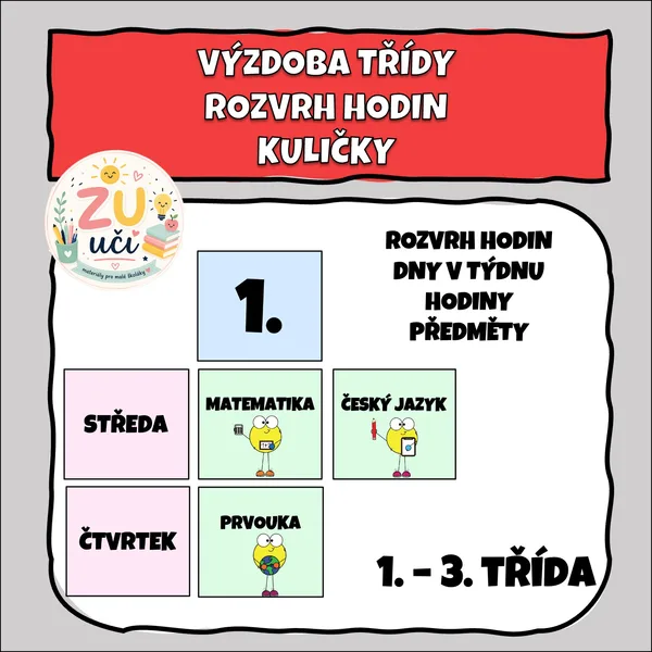 Výzdoba třídy - Rozvrh hodin - Kuličky 1