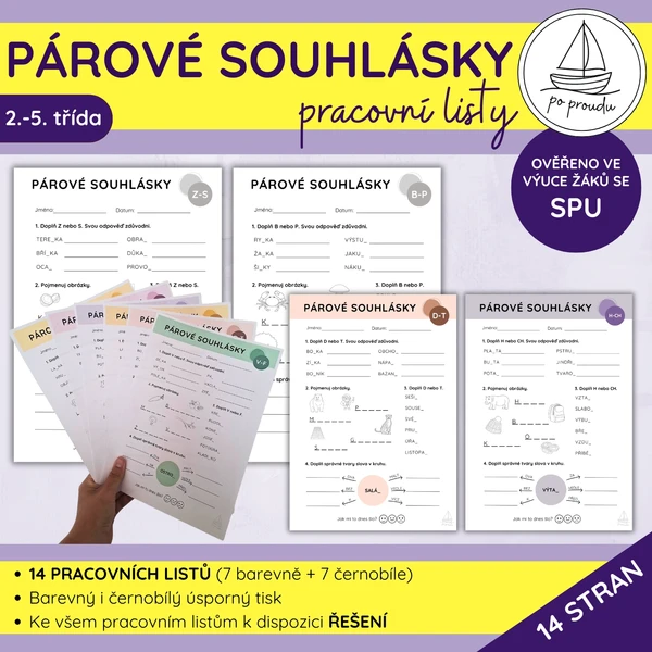 Párové souhlásky | pracovní listy 1