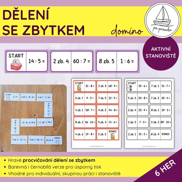 Dělení se zbytkem | 6 her domino 1