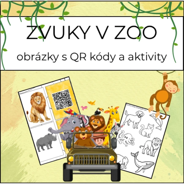 ZVUKY ZOO: obrázky s QR kódy, aktivity 1
