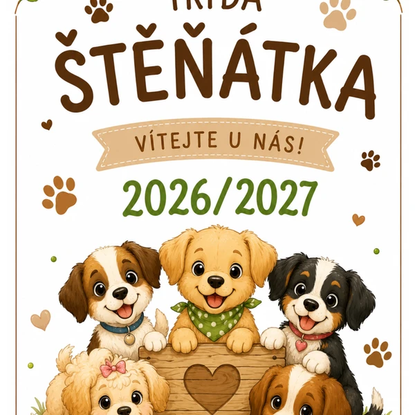 Kalendář na školní rok 2026/2027 "Štěňátka" 1