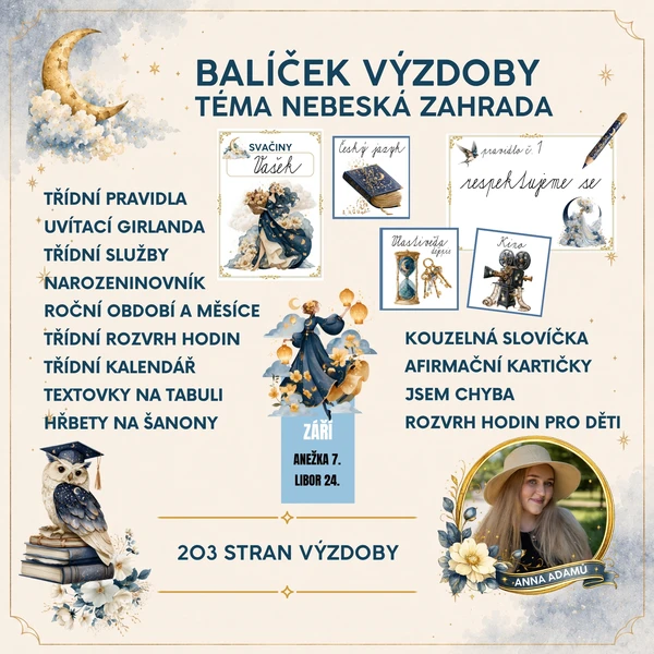 Balíček výzdoby pro 1. stupeň - nebeská zahrada 1