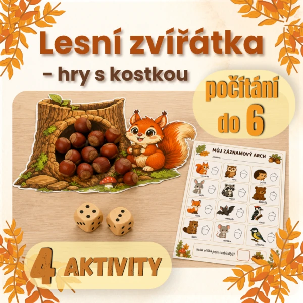 Lesní zvířátka - hry s kostkou 1