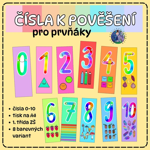 Čísla k pověšení pro prvňáky 1