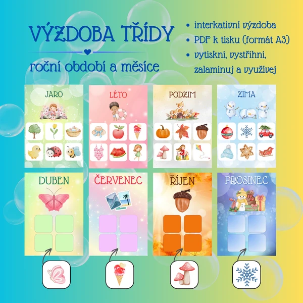 Výzdoba třídy - roční období a měsíce 1