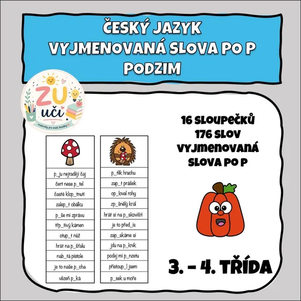 Vyjmenovaná slova po P - Podzimní sloupečky 1