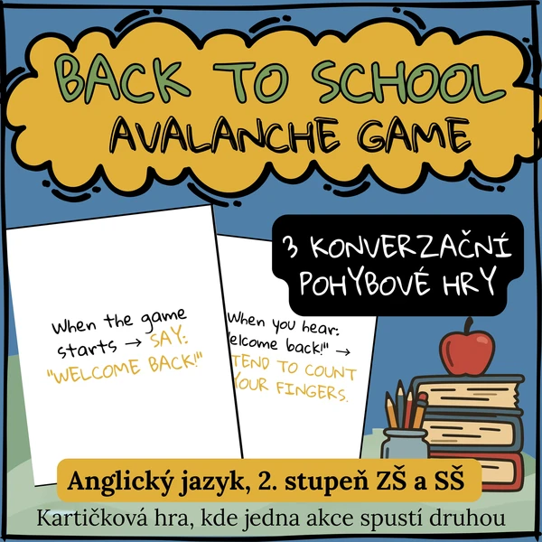 Back to School AVALANCHE GAME - Speaking & Movement Game | Pohybová hra 1