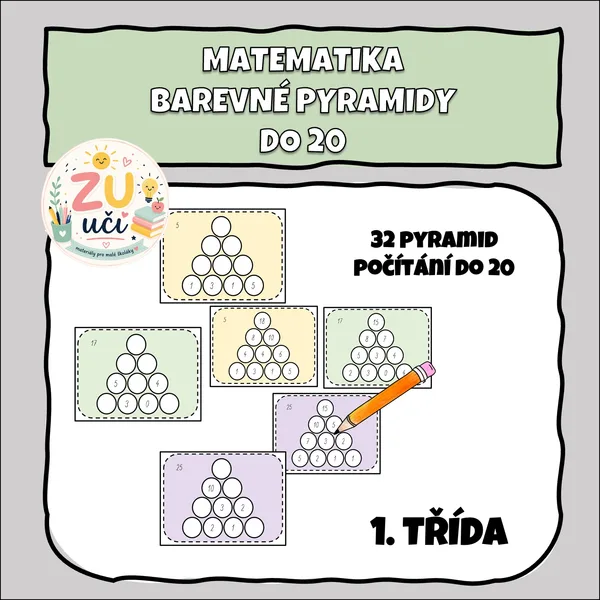 Barevné pyramidy pro prvňáčky do 20 1