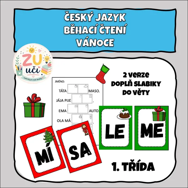 Vánoční běhací čtení pro prvňáčky 1