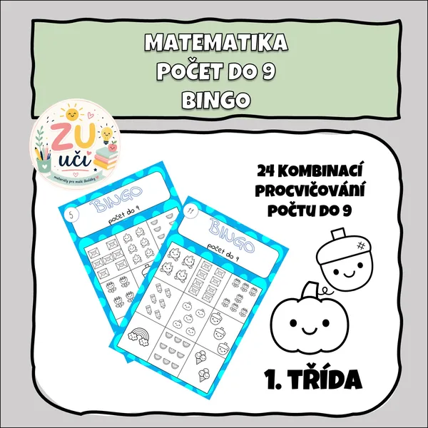Matematické bingo - Počet do 9 1