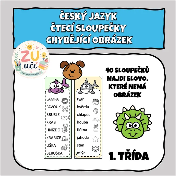 Čtecí sloupečky - Najdi chybějící obrázky 1