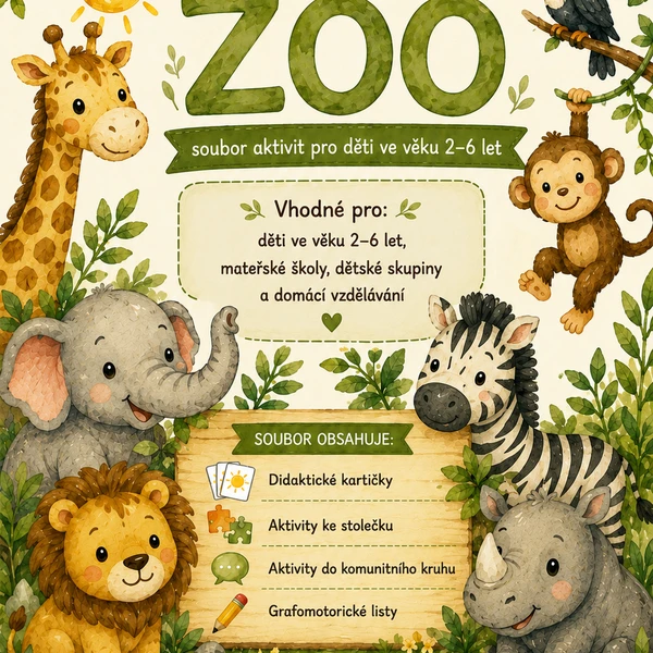 ZOO – soubor aktivit pro děti ve věku 2–6 let 🦁🌿 1