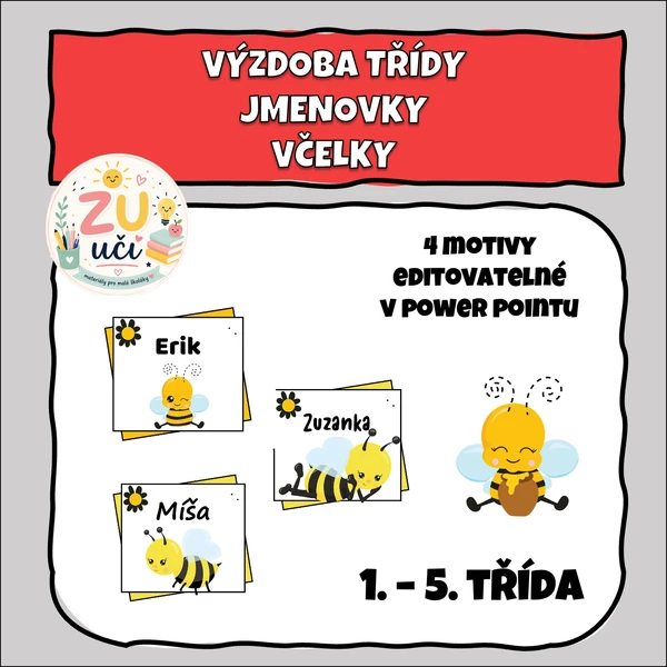 Výzdoba třídy - Jmenovky - Včelky 1