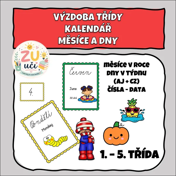 Výzdoba třídy - Kalendář CZ / AJ  1