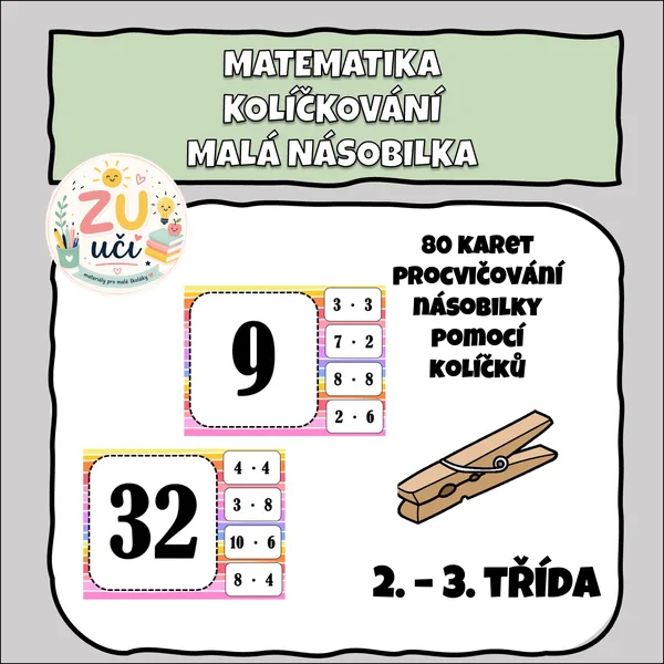 Kolíčkování - Malá násobilka / dělení 1