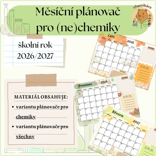 Měsíční plánovač pro (ne)chemiky 1