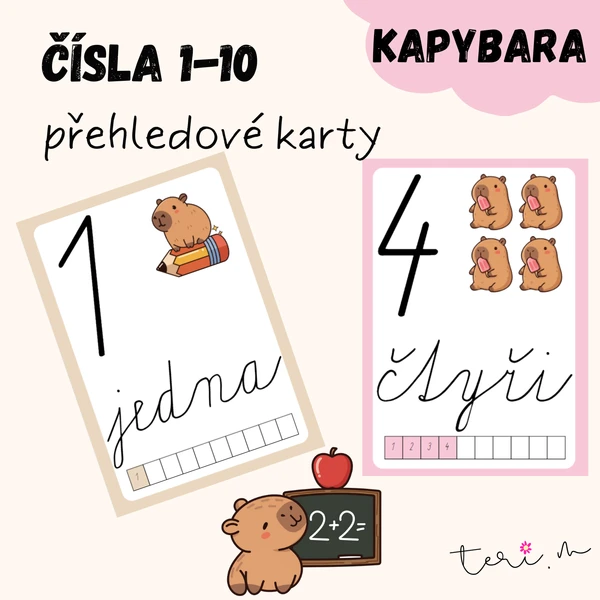 ČÍSLA 1-10 - téma KAPYBARA 1