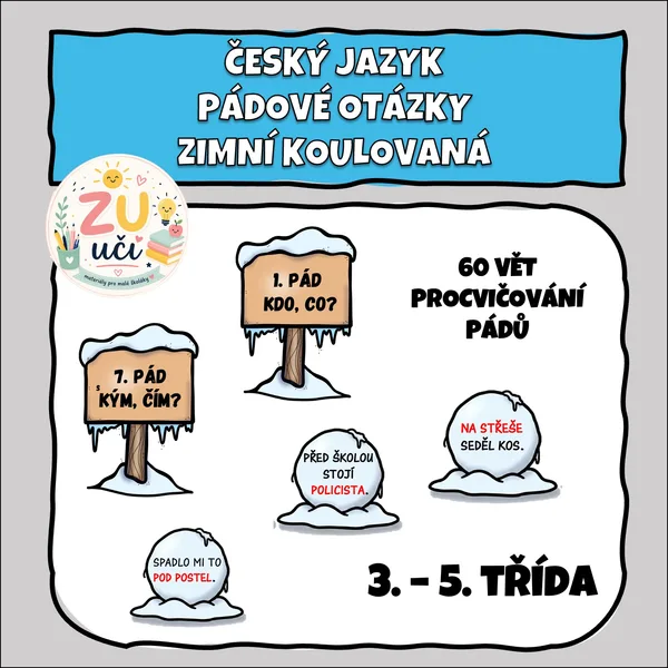 Zimní koulovačka - Určování pádů podstatných jmen 1