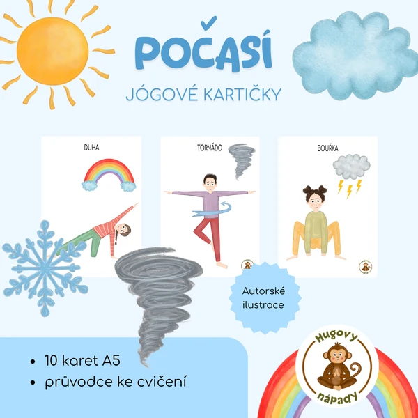 Počasí - jógové kartičky 1