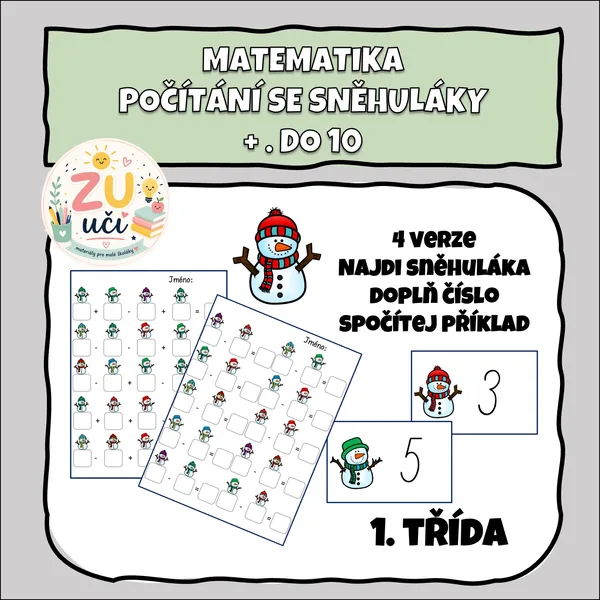 Počítání se sněhuláky + - do 10 1