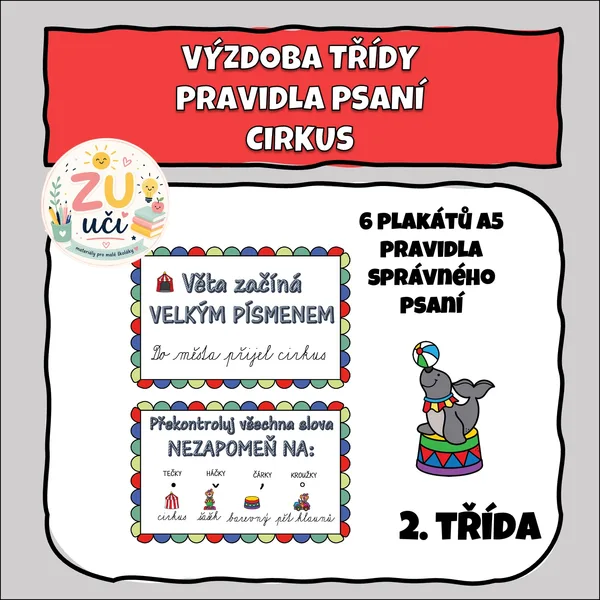 Výzdoba třídy - Pravidla psaní - Cirkus 1