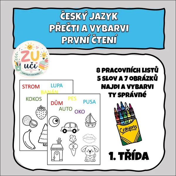 Přečti a vybarvi - První čtení 1