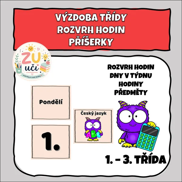 Výzdoba třídy - Rozvrh hodin - Příšerky 1