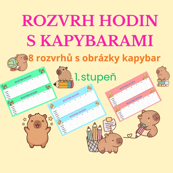 Rozvrh hodin s kapybarami 1