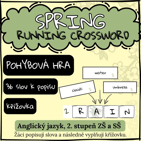 Spring RUNNING CROSSWORD | Anglická běhací křížovka pro 2. stupeň ZŠ 1