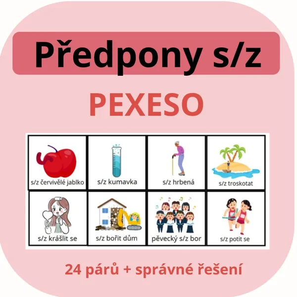 Pexeso- procvičujeme předpony s/z 1