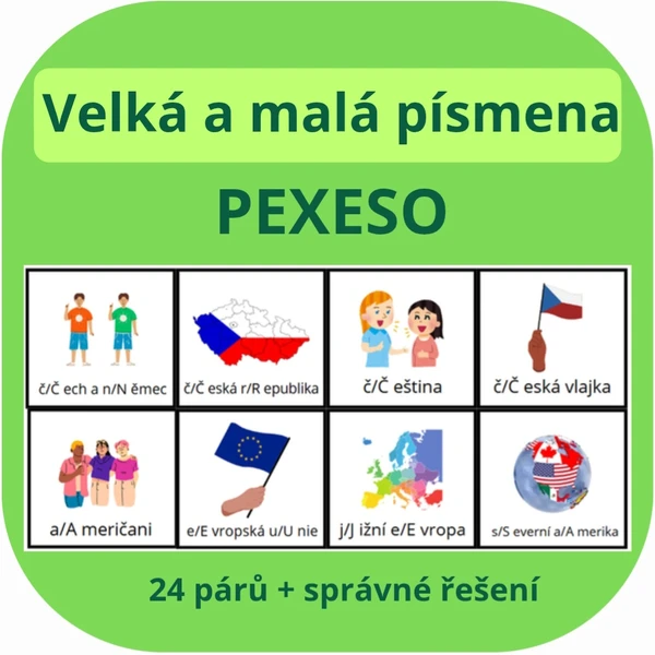 Pexeso- procvičování psaní velkých a malých písmen 1