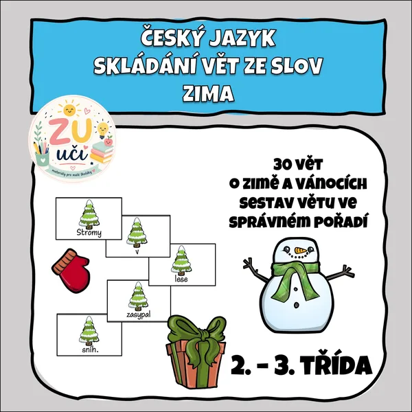 Skládání vět ze slov - Zima, Vánoce 1