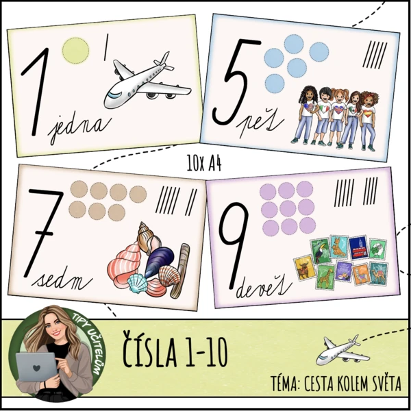 Čísla do 10 - téma cestování 1