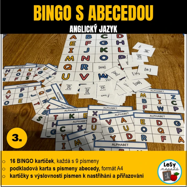 AJ - abeceda, bingo a přiřazovací kartičky 1