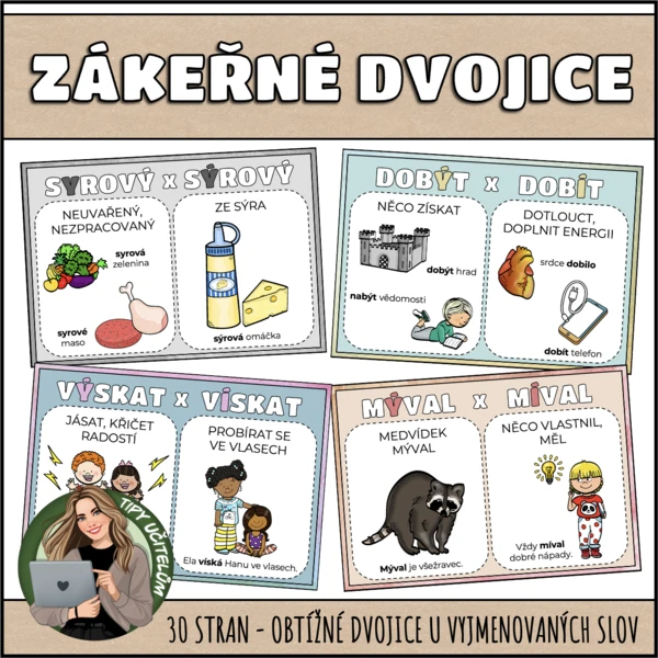 Zákeřné dvojice - obtížné dvojice ve vyjmenovaných slovech 1