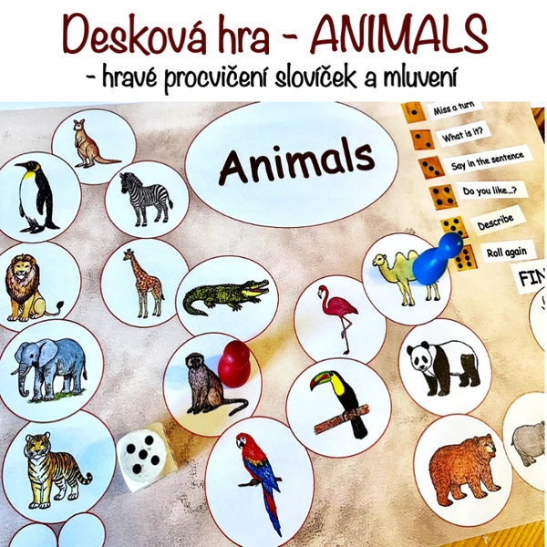 Desková hra - ANIMALS (ručně malované) 1