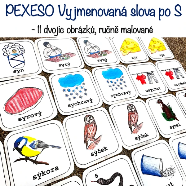 Pexeso - Vyjmenovaná slova po S 1