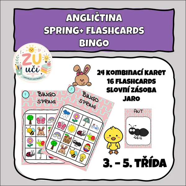 Bingo - spring, jaro + flashcards 1