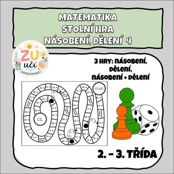 Desková hra - Násobení a dělení 4 1