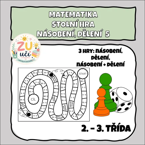 Desková hra - Násobení a dělení 5 1