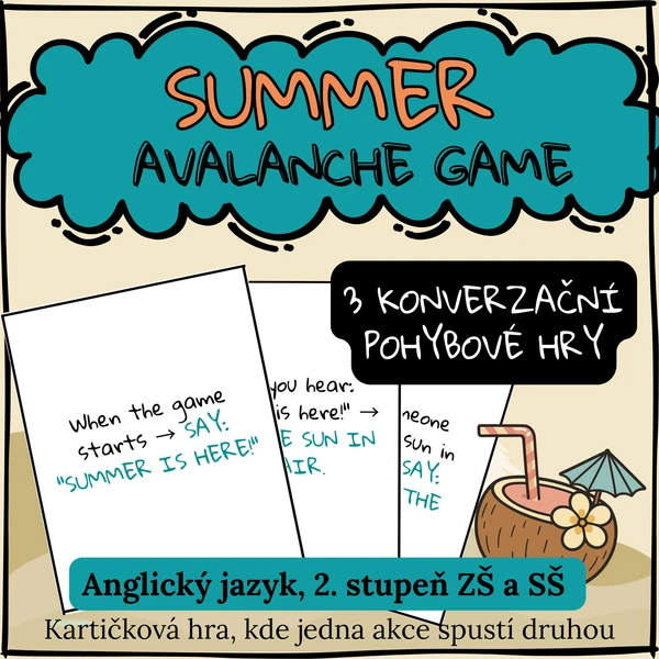 Summer AVALANCHE GAME - Speaking & Movement Game | Pohybová hra 1