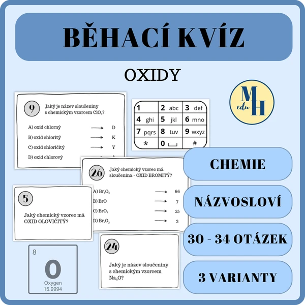 Běhací kvíz - Oxidy 1