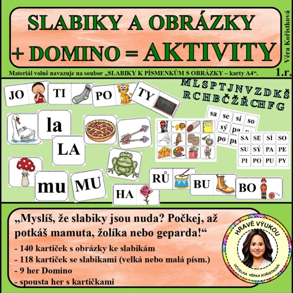 SLABIKY A OBRÁZKY + DOMINO = AKTIVITY 1