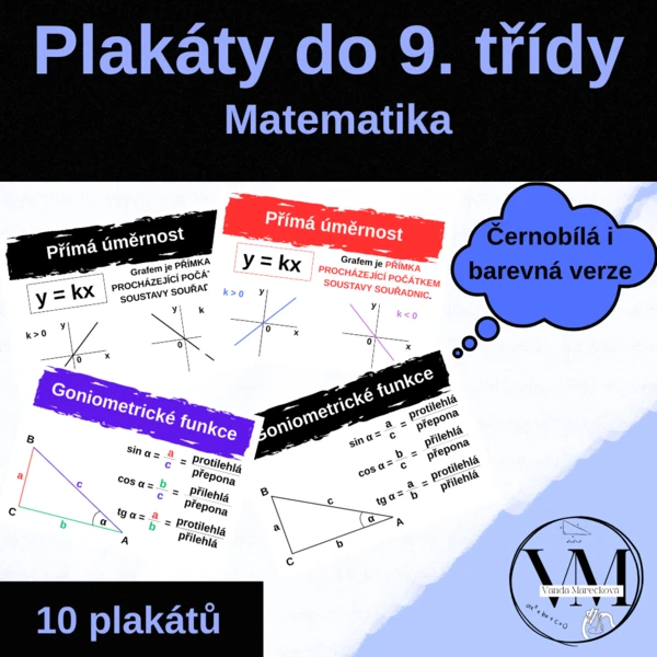 Plakáty s přehledem učiva matematiky - 9 .třída 1