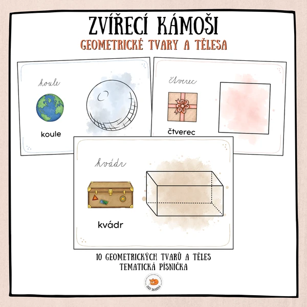Zvířecí kámoši - geometrické tvary a tělesa 1
