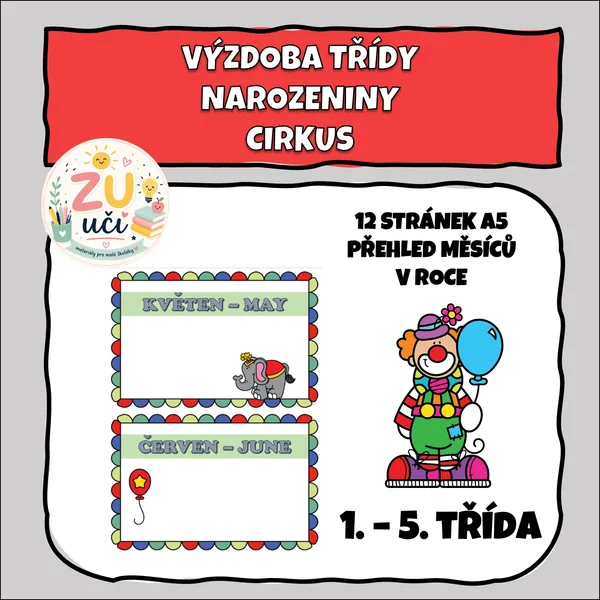 Výzdoba třídy - Narozeniny - Cirkus 1